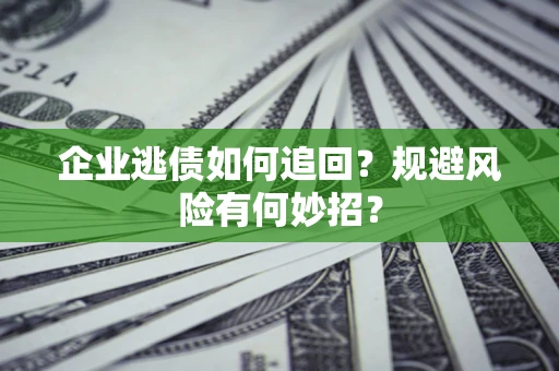 武汉企业逃债如何追回？规避风险有何妙招？