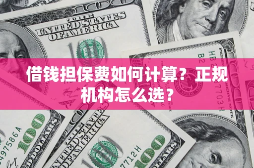 武汉借钱担保费如何计算？正规机构怎么选？