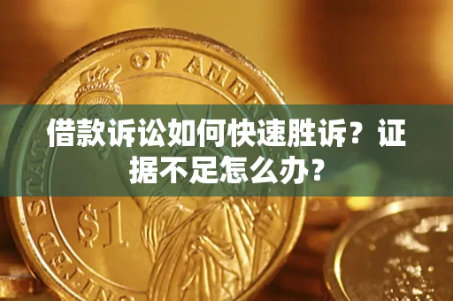 武汉借款诉讼如何快速胜诉？证据不足怎么办？