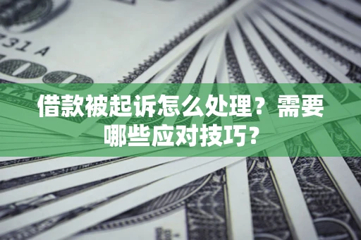 武汉借款被起诉怎么处理？需要哪些应对技巧？